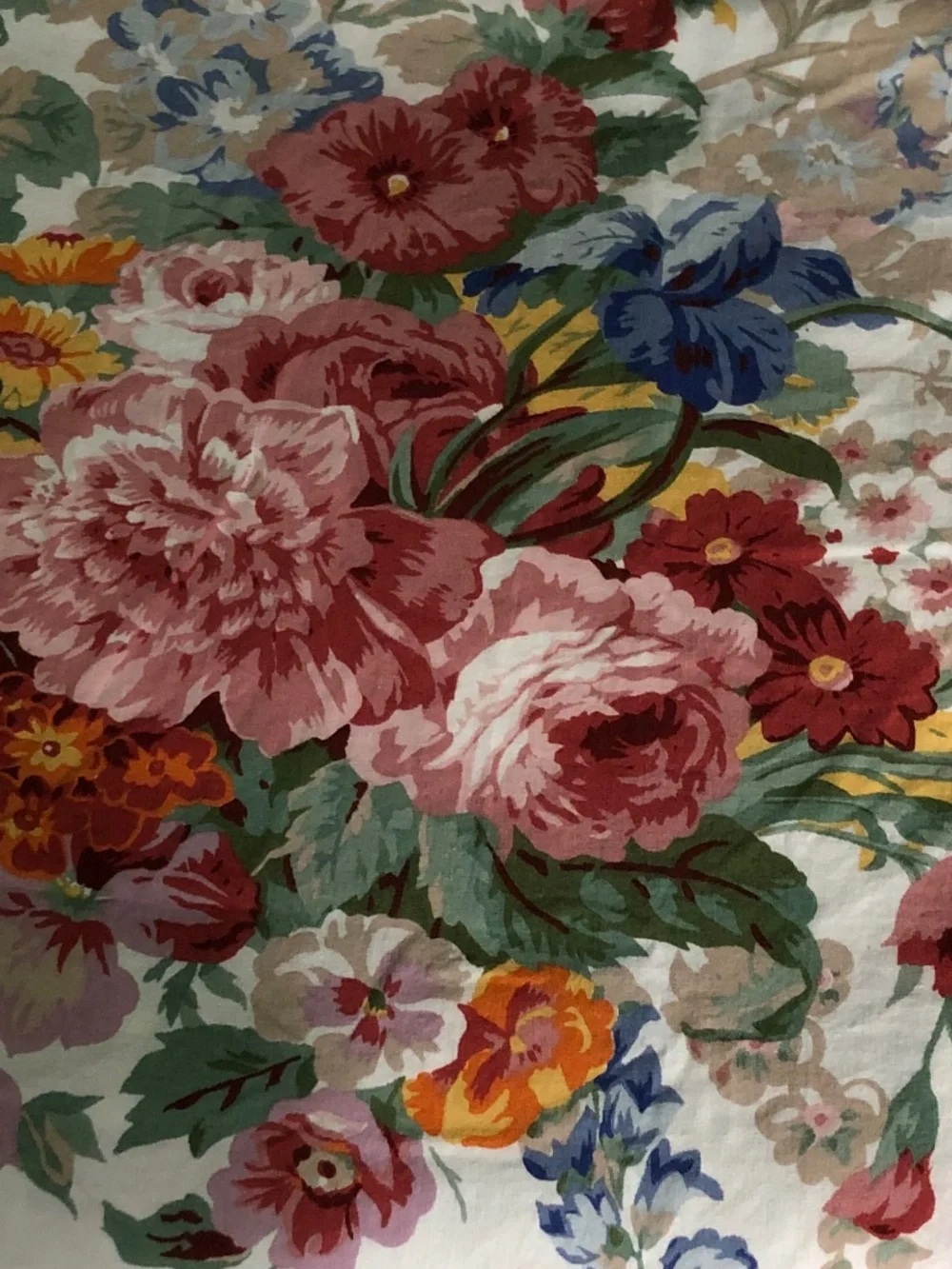Ralph Lauren Full flat sheet Southampton Beach floral cotton percale vintage